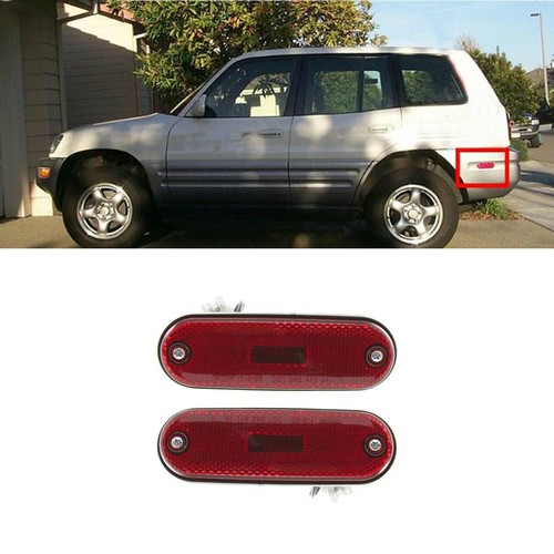 2pcs For Toyota rav4 1996-2000 Rear Reflector Side Marker Light Lamp with bulbs