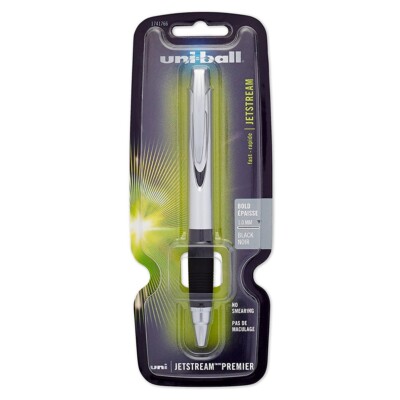1741766 Uni-ball Jetstream Premier Rollerball Pen, Black, Bold 1.0mm, Pack of 2