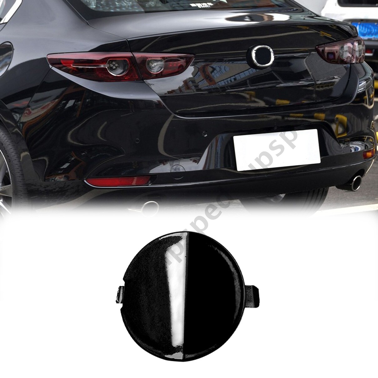 2020-2021 Mazda 3 Axela Sedan Black Rear Bumper Tow Hook Hole Eye