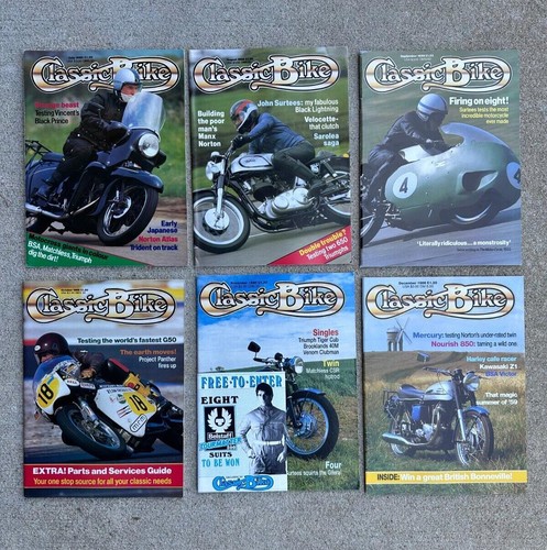 Vintage 1986 Classic Bike Motorcycle Magazine Lot of 6 July-December