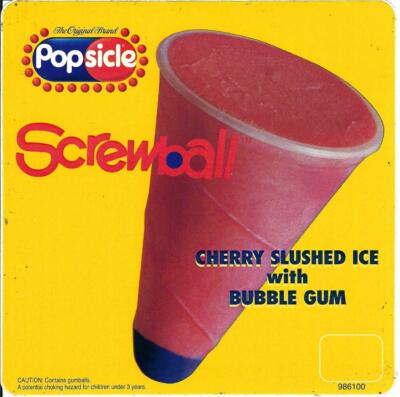 Classic Cherry Screwball Popsicle Ice Cream Truck Sticker  6'' x 6'' FREE SHIPPING