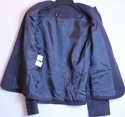 Anne Klein Stretch Blue 1 Button Dress Jacket Size 6