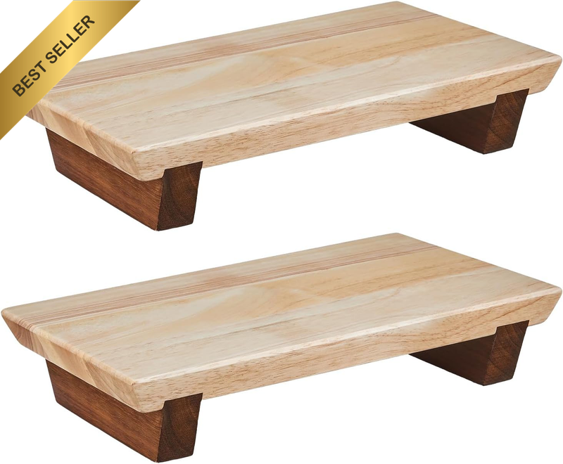 Set of 2 Wooden Soap Trays for Kitchen Sink & Bathroom Counter | Rustic Farmhous