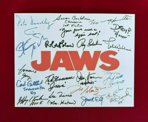 Jaws Title Card Cast-Signed- 8.5 x 11- Autograph Reprints