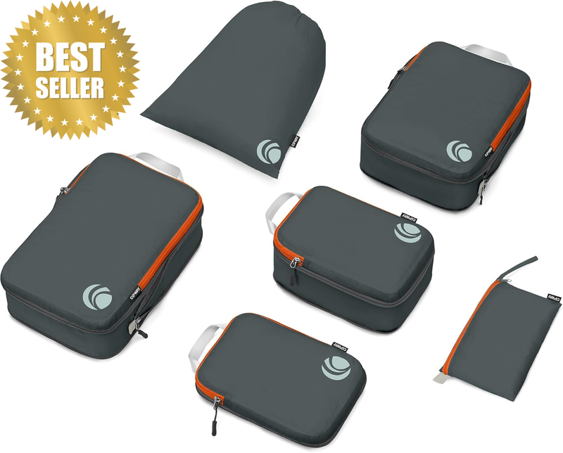 Compression Packing Cubes for Travel-Expandable Luggage Organizer Set Pack More