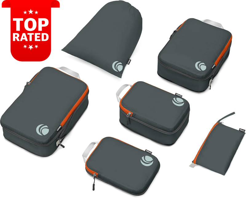 Travel Compression Packing Cubes Expandable Luggage Organizer Space Saver Set