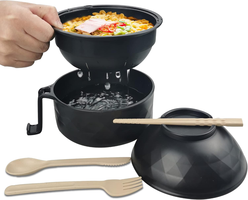Layron Ramen Cooker Ramen Bowl Set with Chopsticks 33Oz Microwave Noodle Bowl Co