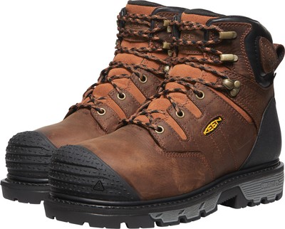 Pre-owned Keen Utility Mens Camden 6in Wp Int Met Ct Brown/black Leather Work Boots