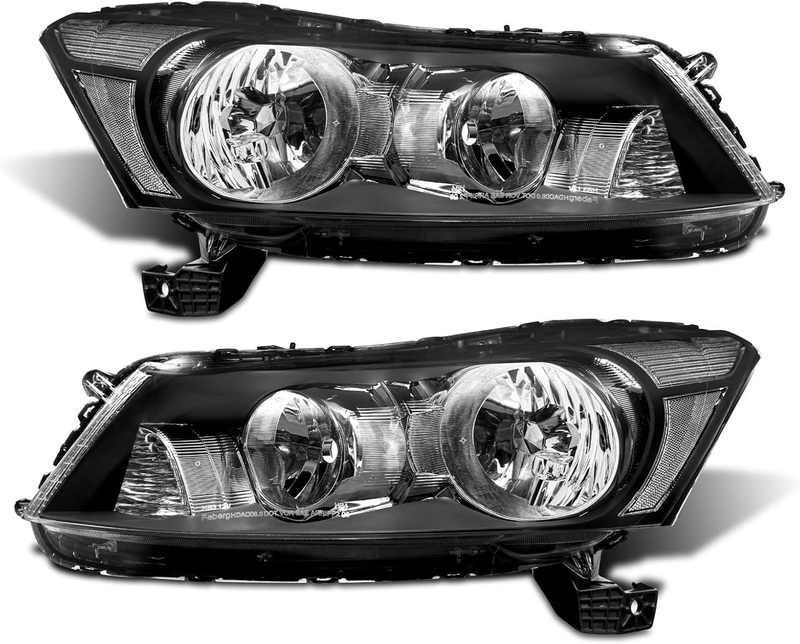 4-Door Sedan Black Housing Headlight Assembly for 2008-2012 Honda Accord