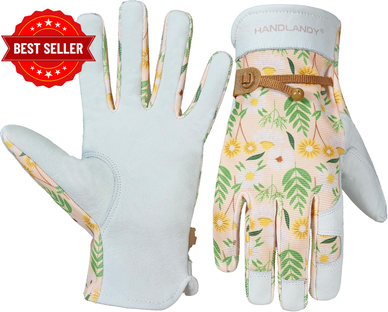 Gardening Gloves for Women, Breathable Ladies Leather Garden Yard Gloves Best Gi