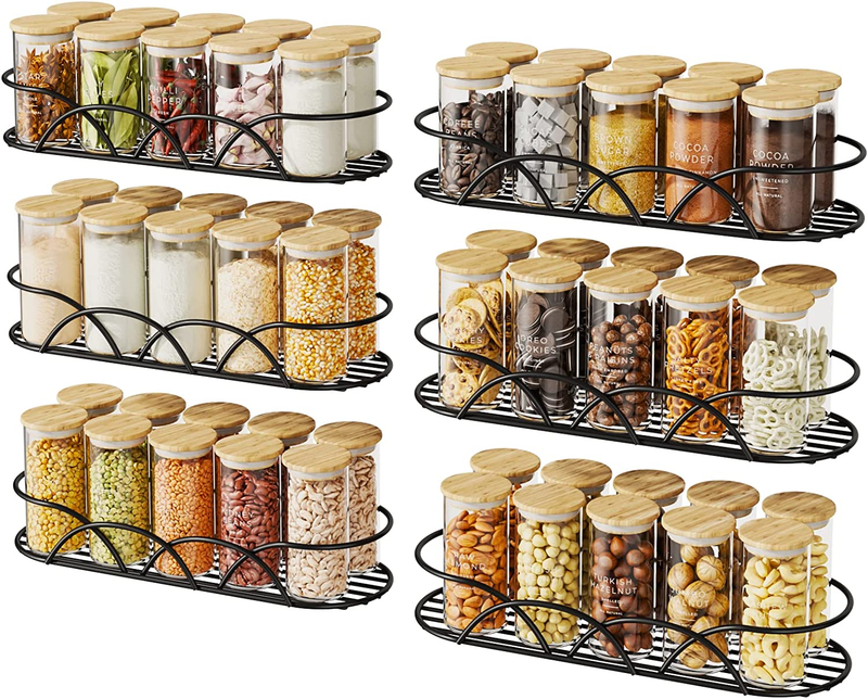 6 Pack Spice Rack Wall Mount Hanging Spice Shelf Organizer for Cabinet ...