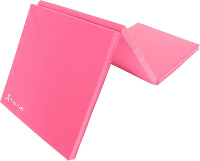 ProsourceFit Tri-Fold Folding Thick Exercise Mat 6 x2  with Pink, Pink 