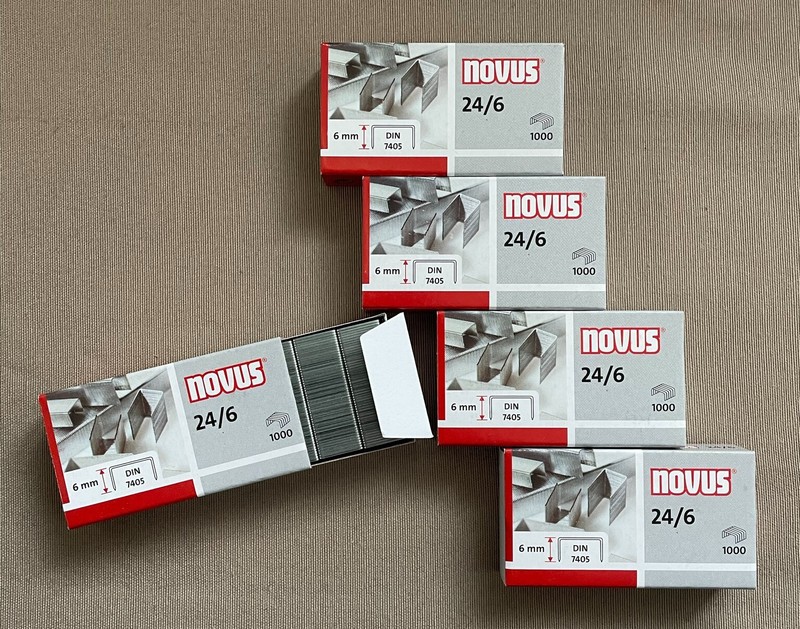 5000 Novus-Heftklammern  24/6, Verzinkt, 5 Packungen Ã¡ 1000 StÃ¼Ck , # 8135.4029