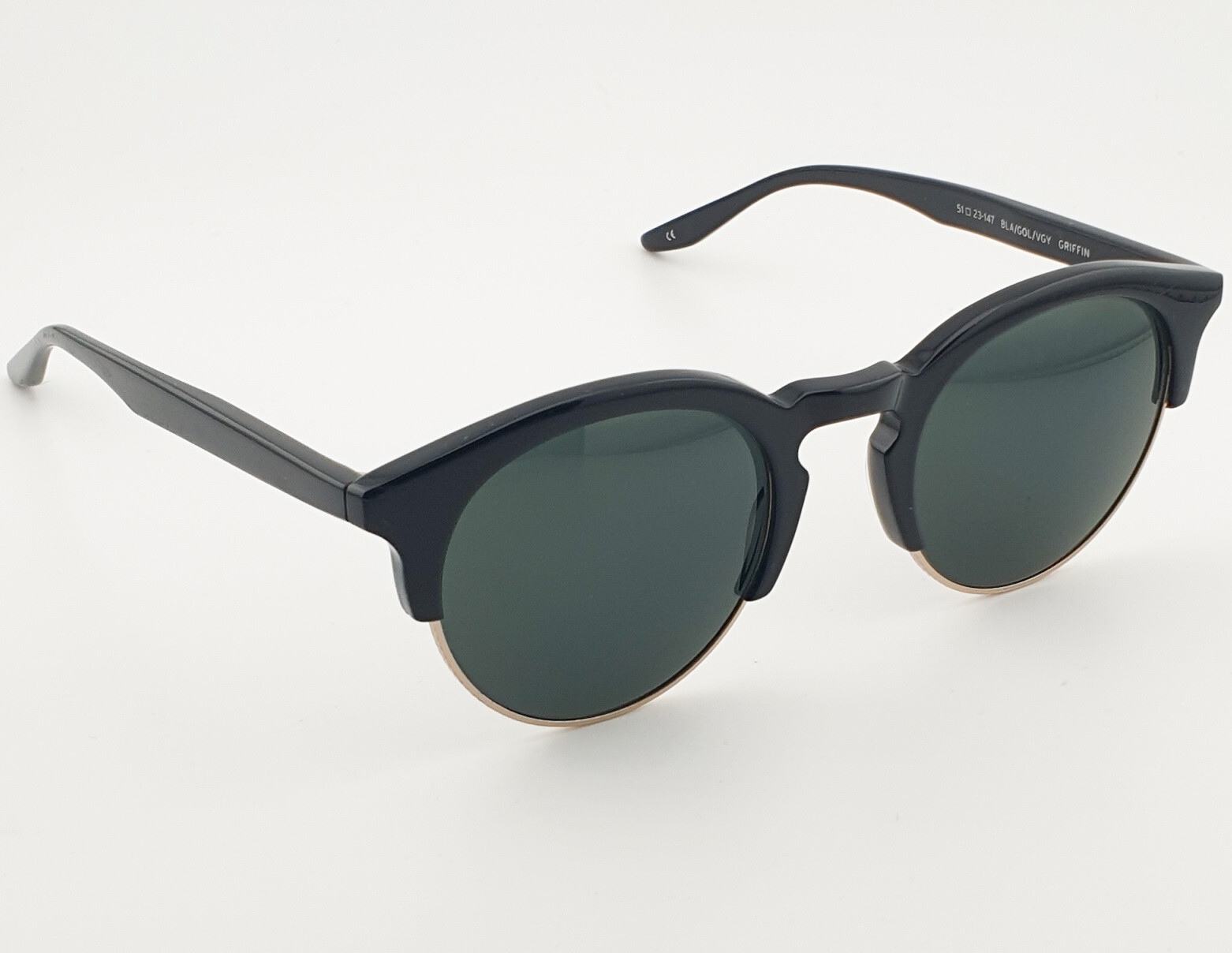 小物 BURTONBARTON PERREIRA GRIFFIN AF Barton Perreira Griffin Round Black Sunglasses Vintage