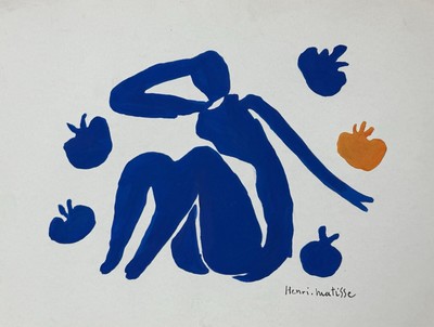 Henri Matisse (Handmade) Mixed Media On Paper Painting Signed and Stamped