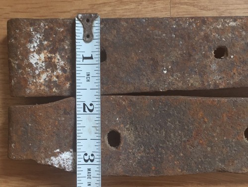 Antique Farm Barn Door Strap Bird Spade Hinges Wrought Iron Pair 19” Blacksmith