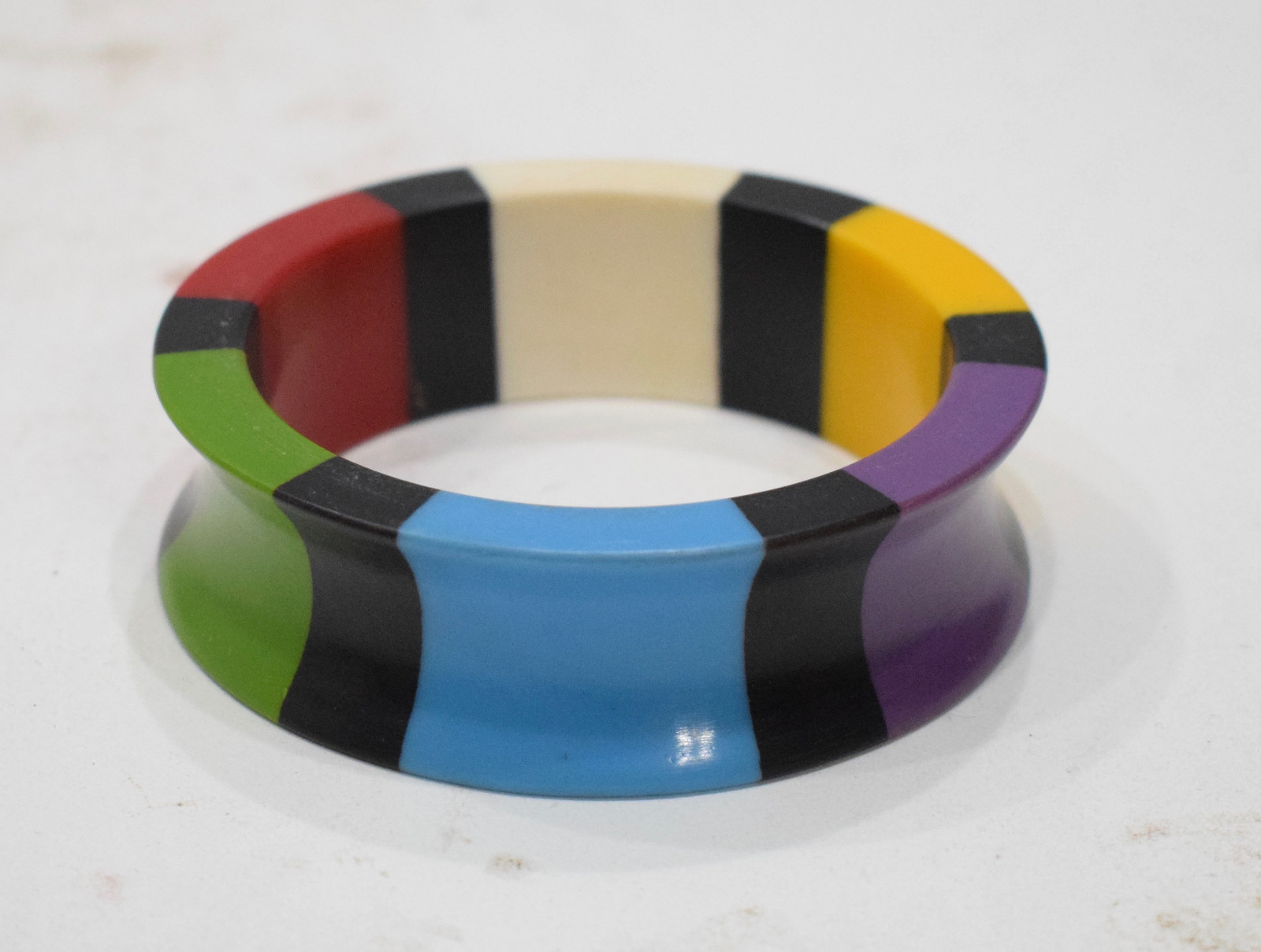 Bracelets Bright Colored Print Lucite Bangle Bracelet