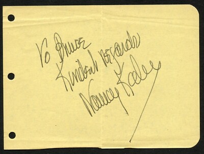 Nancy Kelly d1995 signed autograph 4x6 Album Page Actress Film Theater & TV NY
