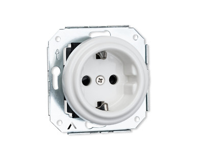 Schalter Steckdose ANTICA PORZELLAN Weiß Wipp Drehschalter Vintage Retro 