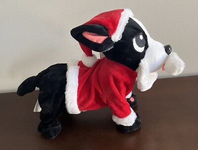 Gemmy Animated Christmas Boston Terrier Dog In Santa Costume 2017 NWT