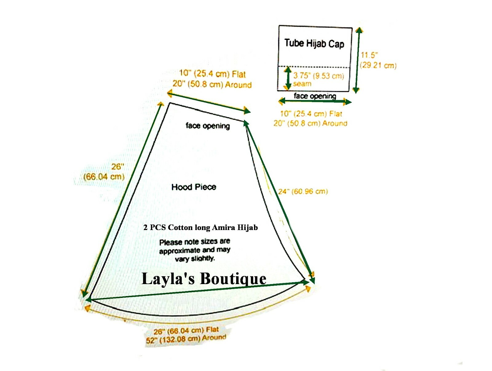 Hijab Cotton Amira 2 piece Muslim  & Hijab Tube Under scarf Cap Al Amira hijab