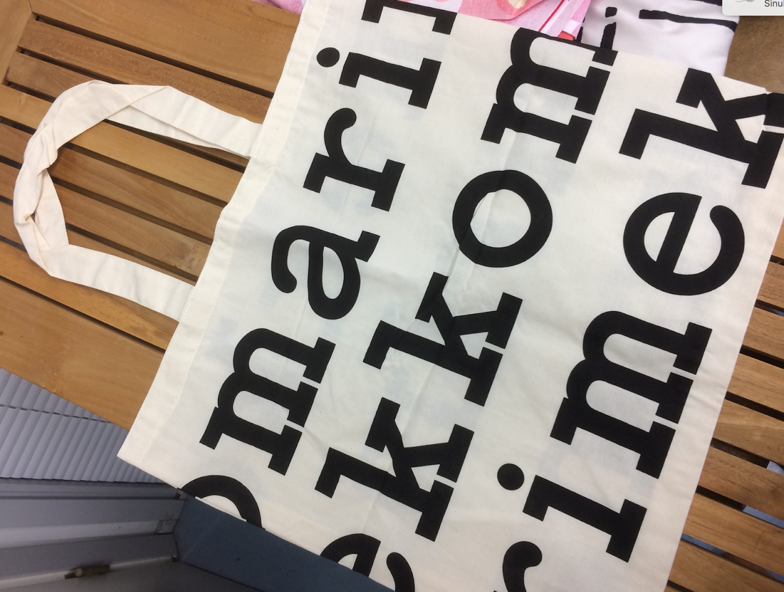 Marimekko logo tote bag store