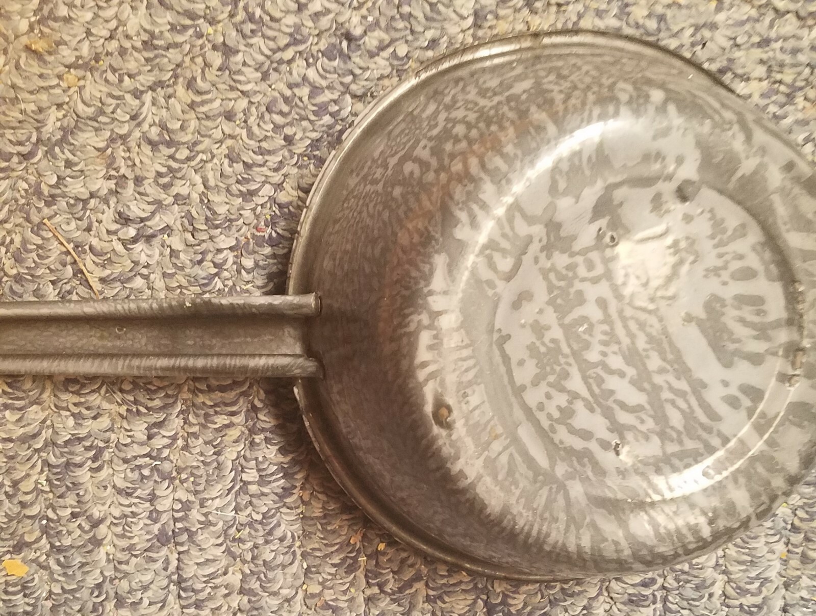 Enamelware Vintage Gray Granite Splatterware Grey Pot 3.5x8 cooking pot evc