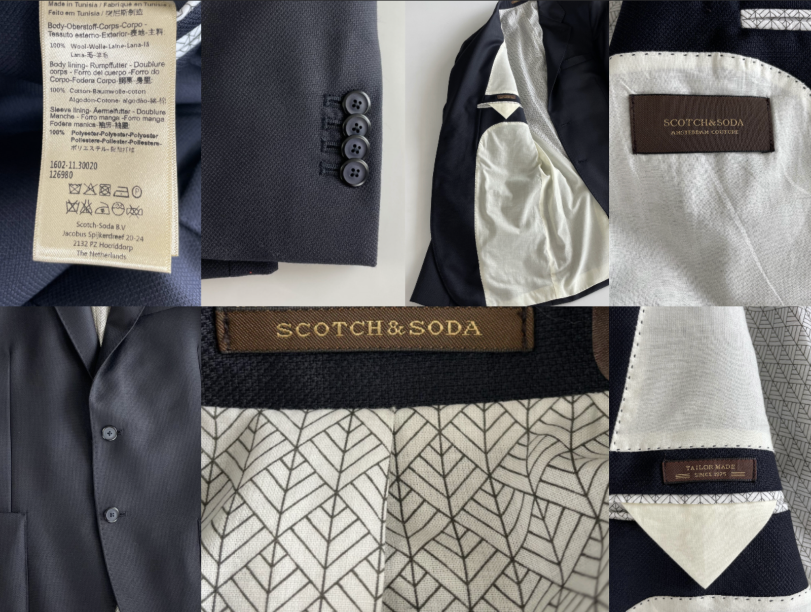 SCOTCH & SODA SCOTCH & SODA PREMIUM MENS CLUB WOOL SAKKO COLLEGE BLAZER JACKE JACKET S