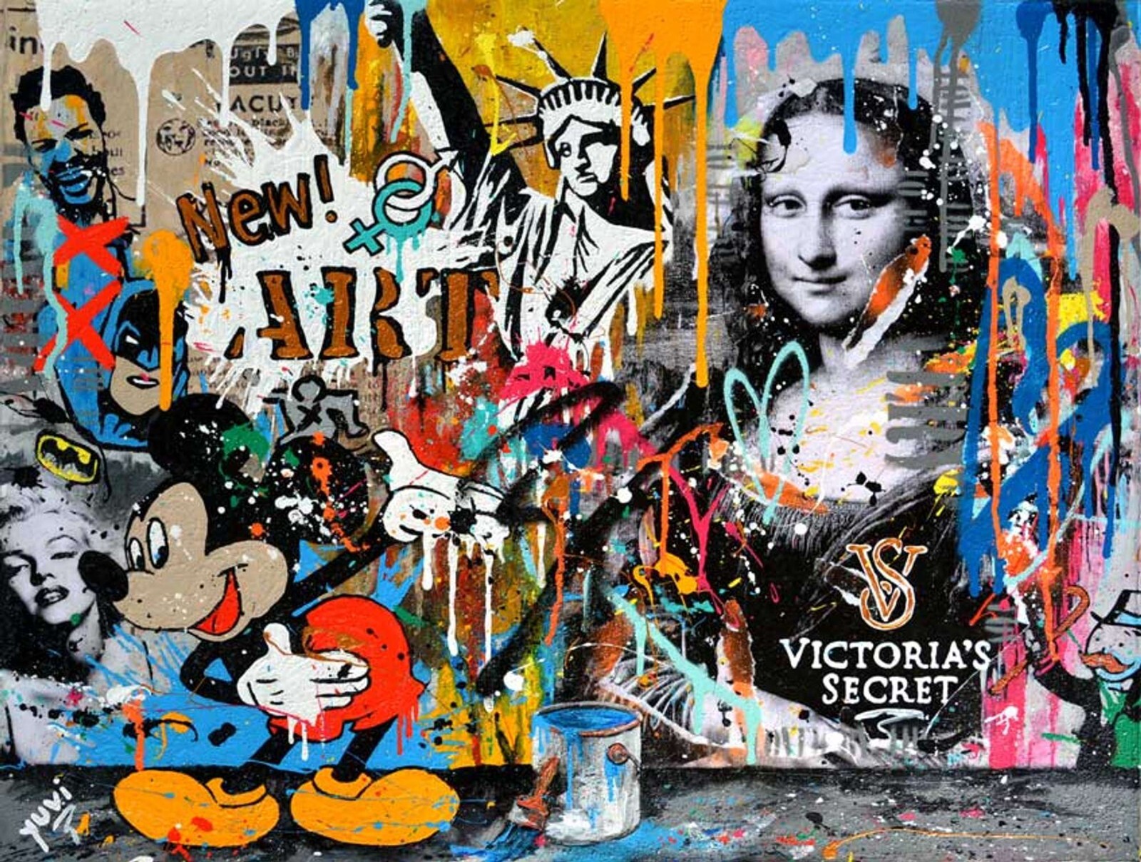 Pop art. Street artist  Yuvi Acrylic on Canvas ORIGNAL with COA _Banksy style 