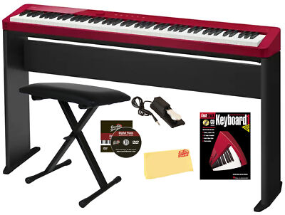 Casio PX-S1100 Privia Slim Digital Piano - Red w/ CS-68