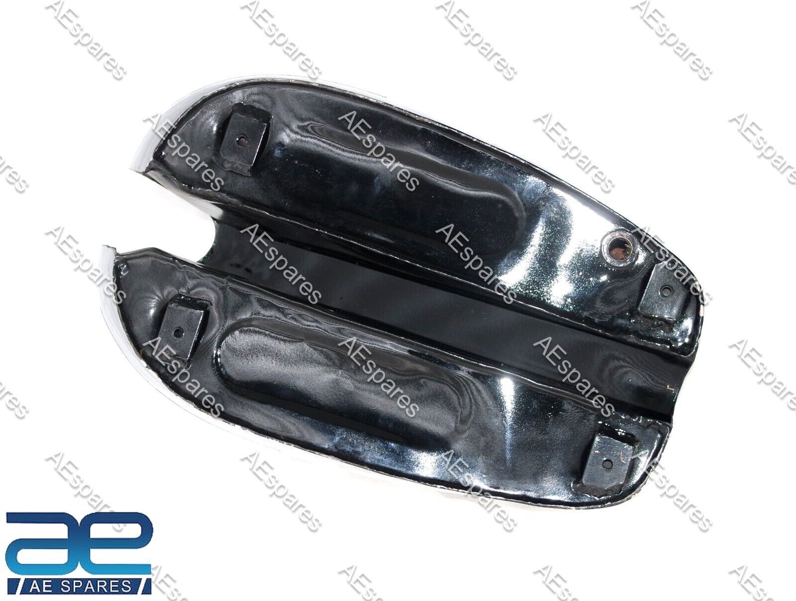 For BSA C10 C11 Black & Chrome Painted Steel Petrol Fuel Gas Tank 