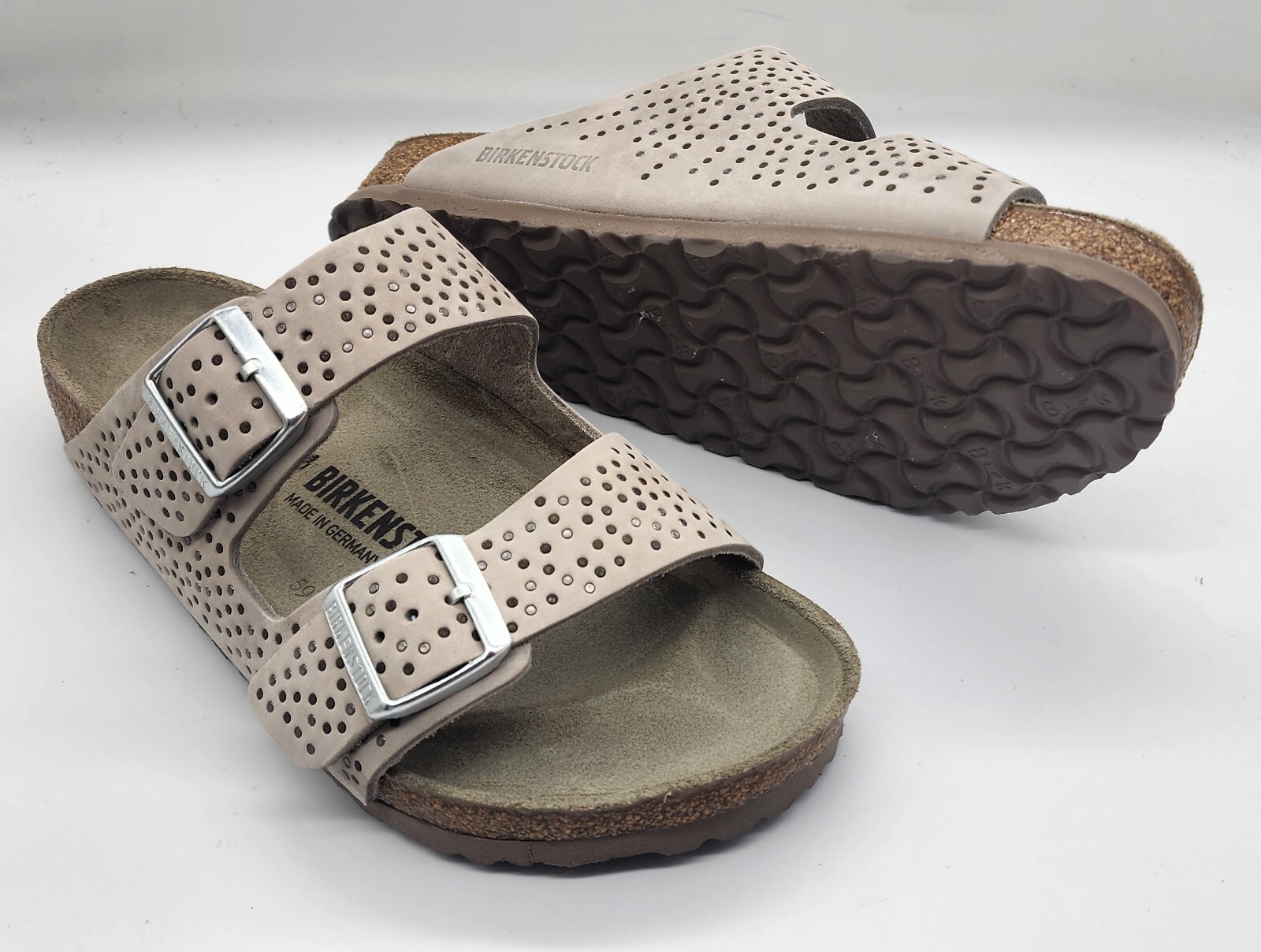 BIRKENSTOCK Arizona 39 レザー Birkenstock Leather Soft Footbed Arizona Sandals Blue Size