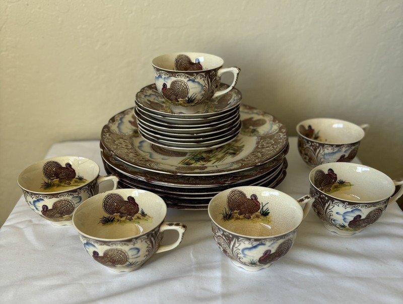 Vintage Set Of 1950s Maruta Ware From Japan Thanksgiving Autumn