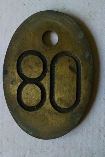 Vintage Brass Cow Ear Tag #80 Old Farm Cowboy