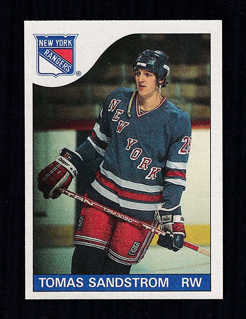 1985-86 TOMAS SANDSTROM #123 ROOKIE NM-MT Topps NY Rangers Star NHL Hockey Card. rookie card picture