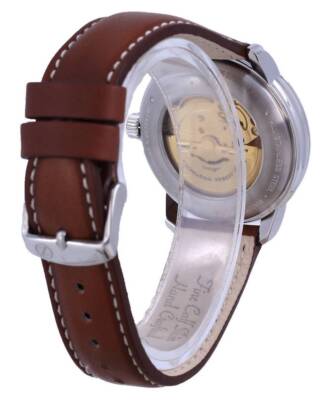 Pre-owned Zeppelin Atlantic Blue Dial Leather Automatic 8466-3 84663 Men's Watch