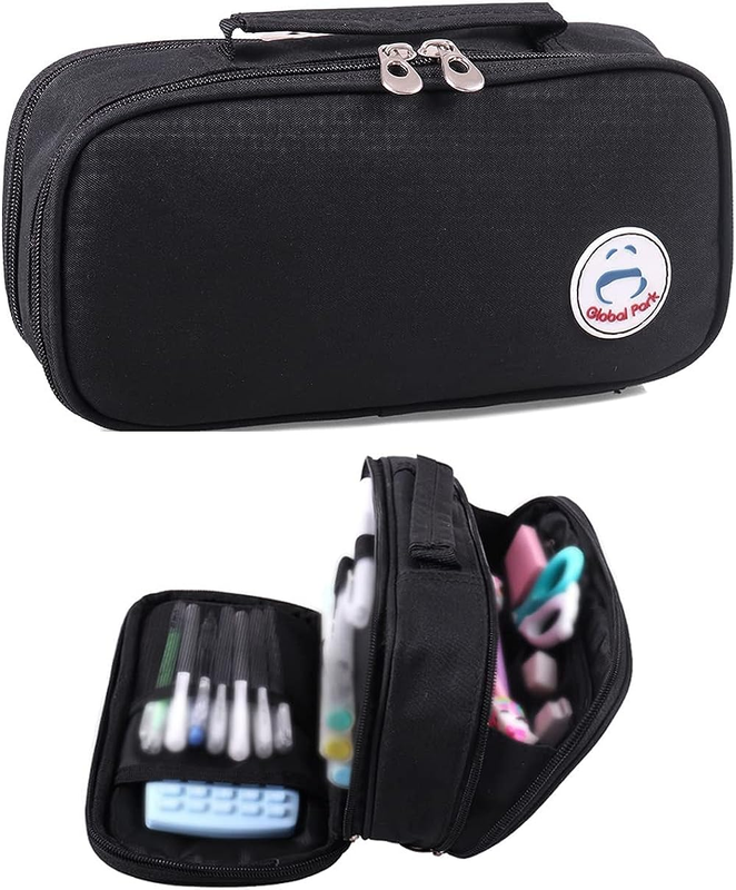 Case Pen Bag Holder Pouch Large Handle Big Capacity Desk Organizer Storag