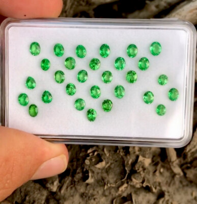 4x3 Wonderful Natural Earth Mine Tsavorite Garnet Set Loose Gemstone