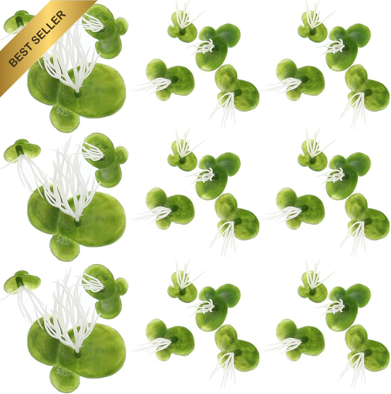 36 Pcs Plastic Duckweed, Artificial Floating Aquarium Plants, Mini Fake Water We