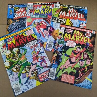 Ms Marvel Lot Of 5 Bronze Age #1, #2, #8, #12, #21 Marvel Comics Vintage
