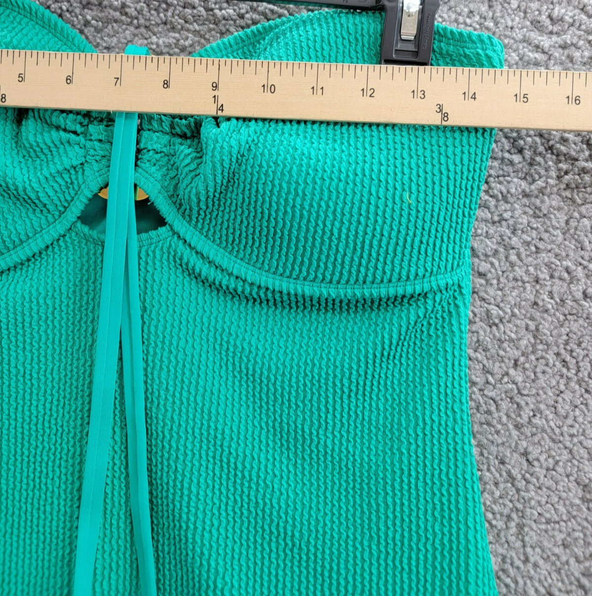 Bleu Rod Beattie Textured Halter One Piece Swimsuit Women's 14 Laguna Tie Neck - Picture 5 of 15