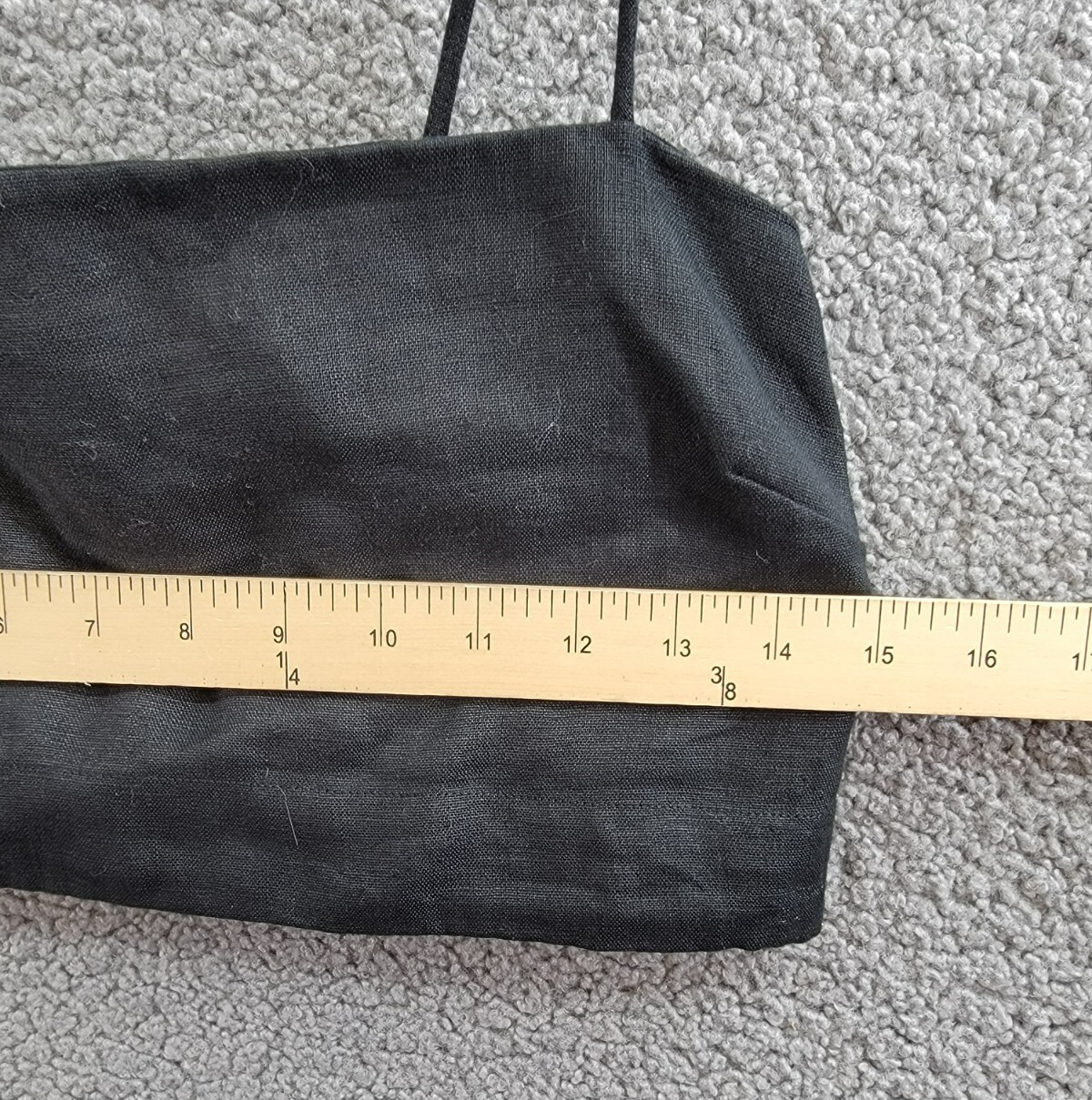 Faithfull the Brand Bayu Cropped Linen Top Womens 4 Black Straight Neck Pullover - Picture 6 of 15