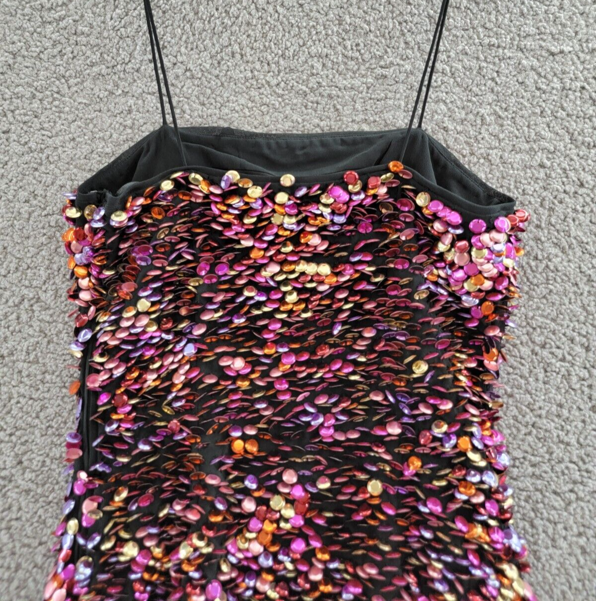 RAMY BROOK RAMY BROOK MILENA SEQUIN MINI DRESS WOMEN'S 2 PINK ORCHID SQUARE NECK BACK ZIP