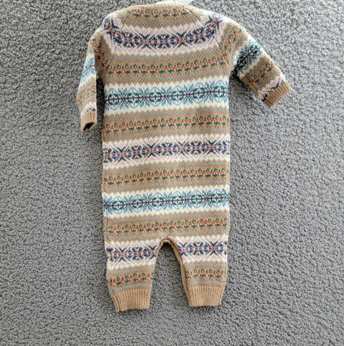 Ralph Lauren Fair Isle Wool Blend Sweater Coveralls Baby Boys' 3-6M Khaki Multi - Picture 14 of 20
