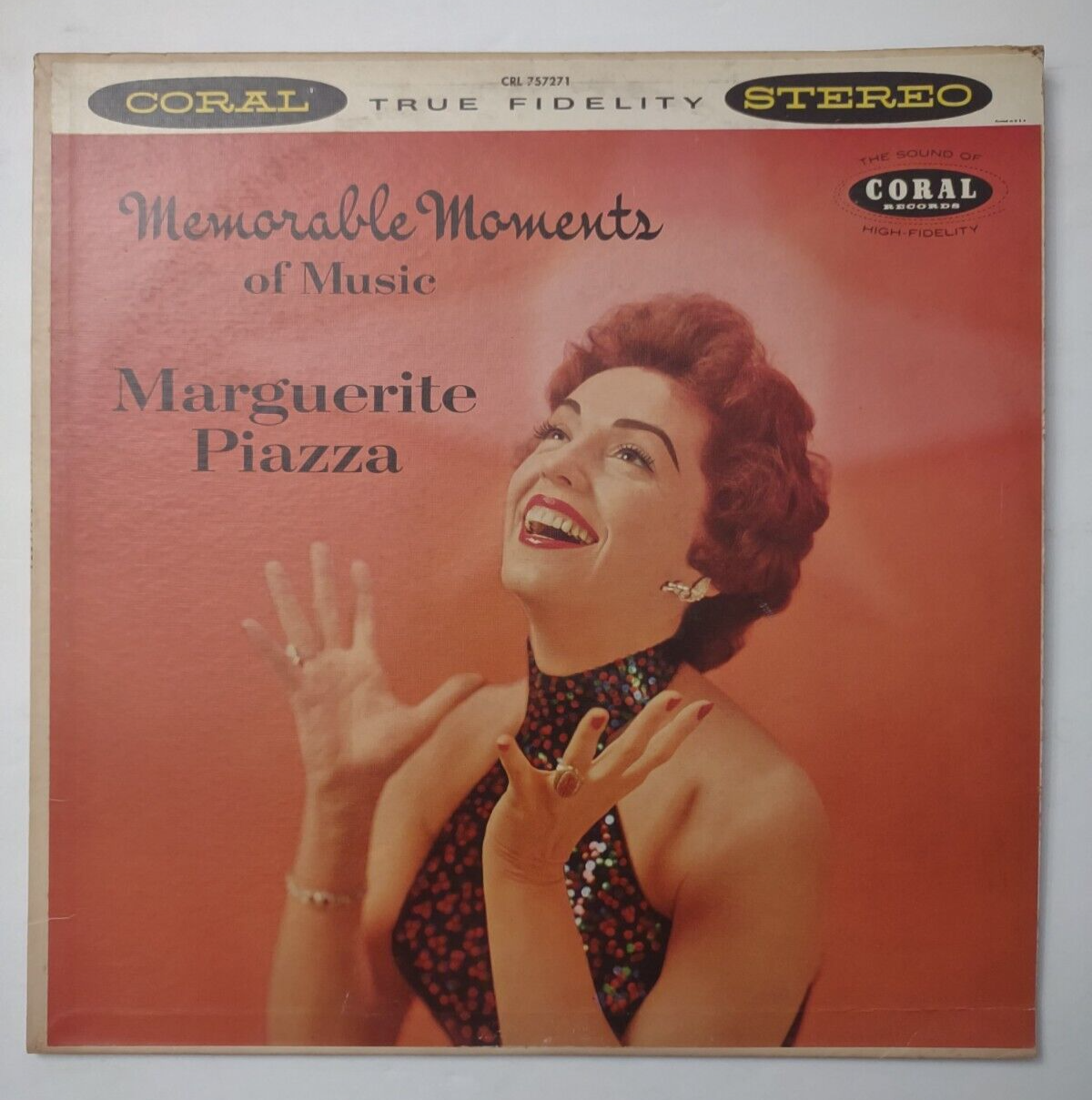 LP12in米盤モノ MARGUERITE PIAZZA sings TORCH Memorable Moments of Music Marguerite Piazza vinyl record Coral