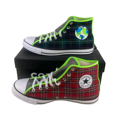 НОВЫЕ мужские кроссовки Converse Chuck Taylor All Star Hi Plaid Peace Red Green