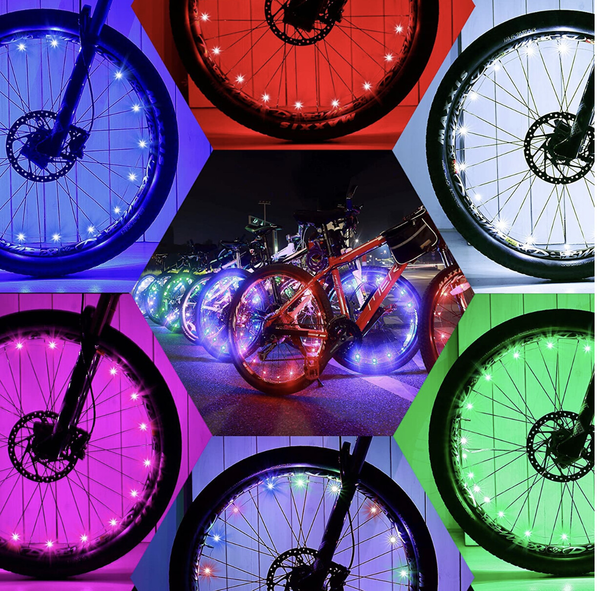 Bike Lights RED colour Flashing LED Cycling for Tire Tyre Wheel Spoke SEE VID