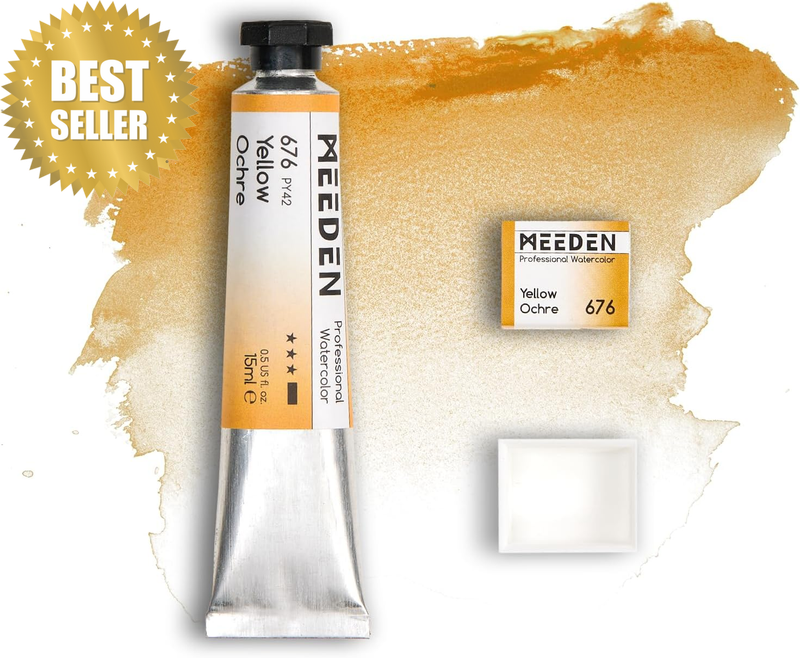 Professional Artist Watercolor Paint: Yellow Ochre - 15Ml/0.5Oz Water Color Tube