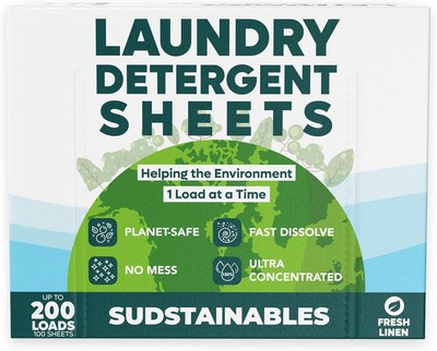 Eco Friendly Laundry Detergent Sheets (100 100 pack - Fresh Linen Scent 