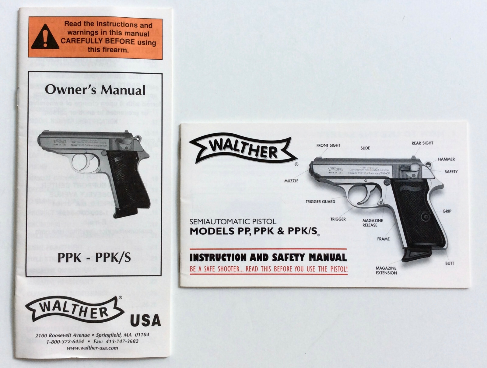 Vintage Walther Pistol PP / PPK PPK/S Owners Manual Instruction Safety